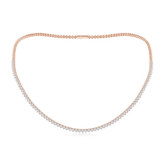 2.4mm GVS2 Three-Prong Set Diamond Half Tennis Necklace in Rose Gold