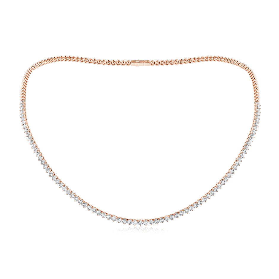 2.4mm GVS2 Three-Prong Set Diamond Half Tennis Necklace in Rose Gold 