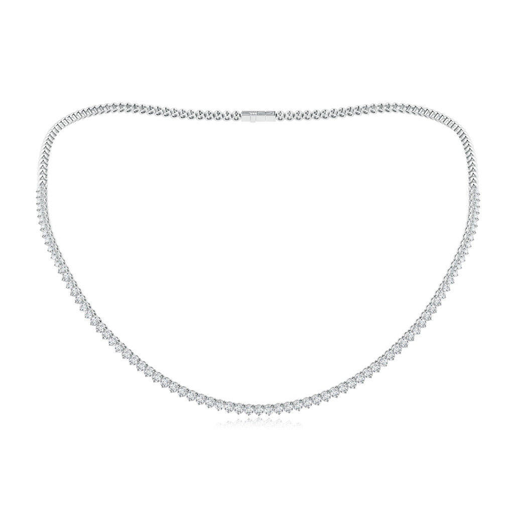 2.4mm GVS2 Three-Prong Set Diamond Half Tennis Necklace in White Gold