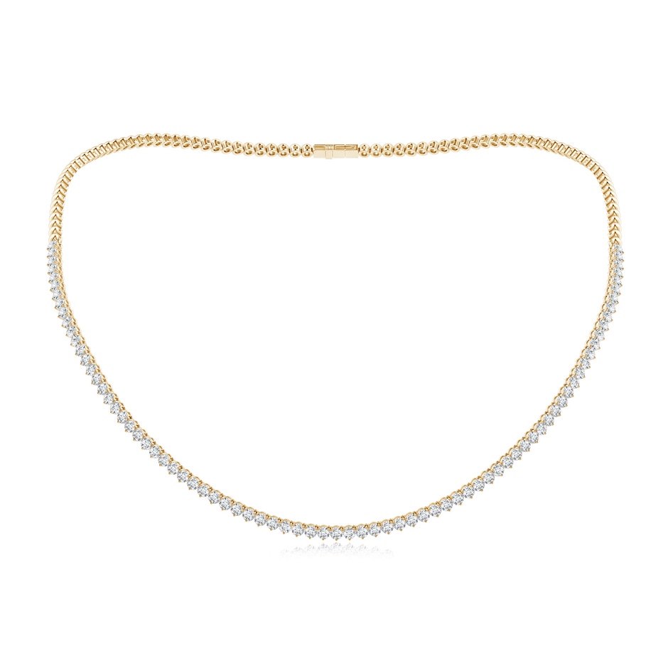 2.4mm GVS2 Three-Prong Set Diamond Half Tennis Necklace in Yellow Gold 