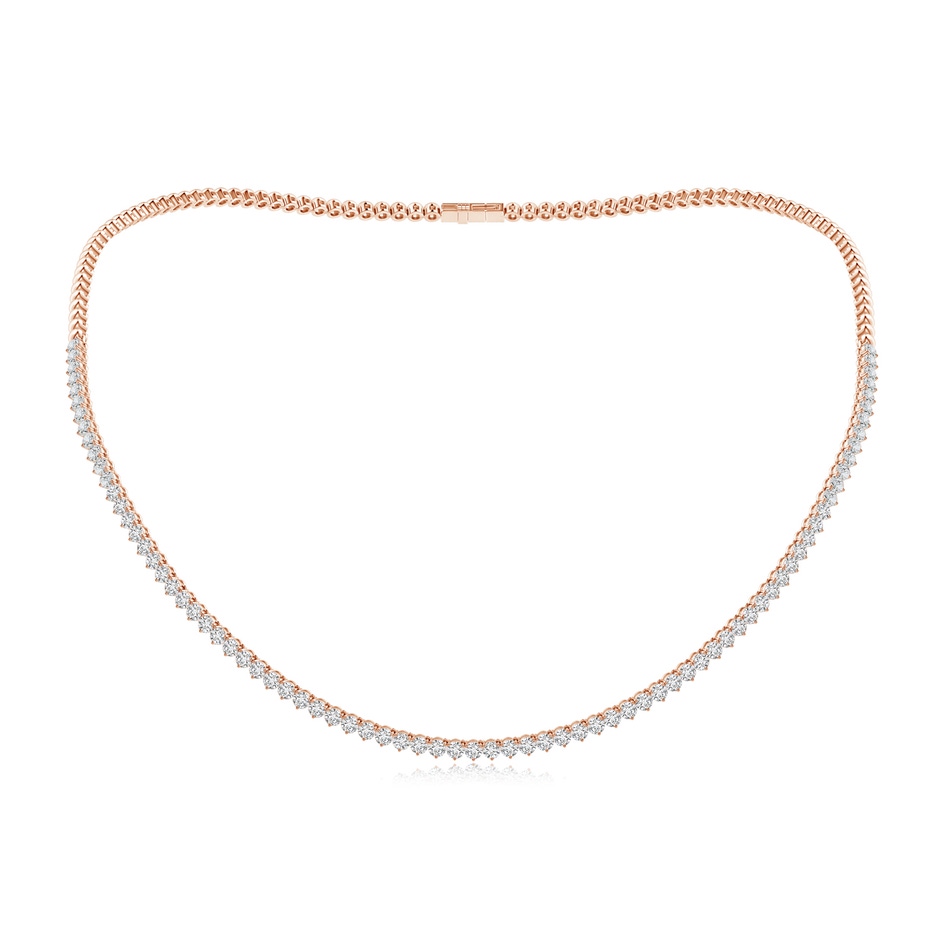 2.4mm HSI2 Three-Prong Set Diamond Half Tennis Necklace in Rose Gold 