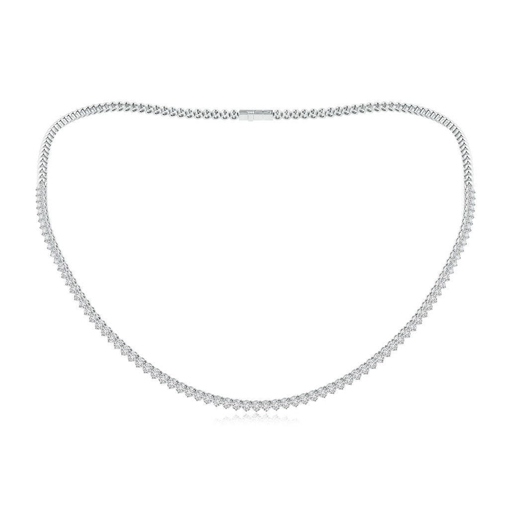 2.4mm HSI2 Three-Prong Set Diamond Half Tennis Necklace in White Gold 