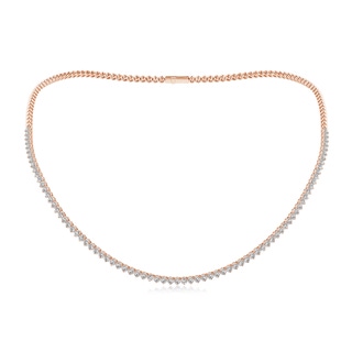 2.4mm IJI1I2 Three-Prong Set Diamond Half Tennis Necklace in Rose Gold