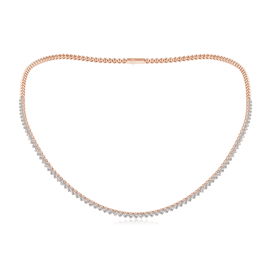 2.4mm IJI1I2 Three-Prong Set Diamond Half Tennis Necklace in Rose Gold 