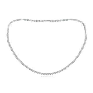 2.4mm IJI1I2 Three-Prong Set Diamond Half Tennis Necklace in White Gold