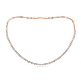 2.4mm KI3 Three-Prong Set Diamond Half Tennis Necklace in Rose Gold