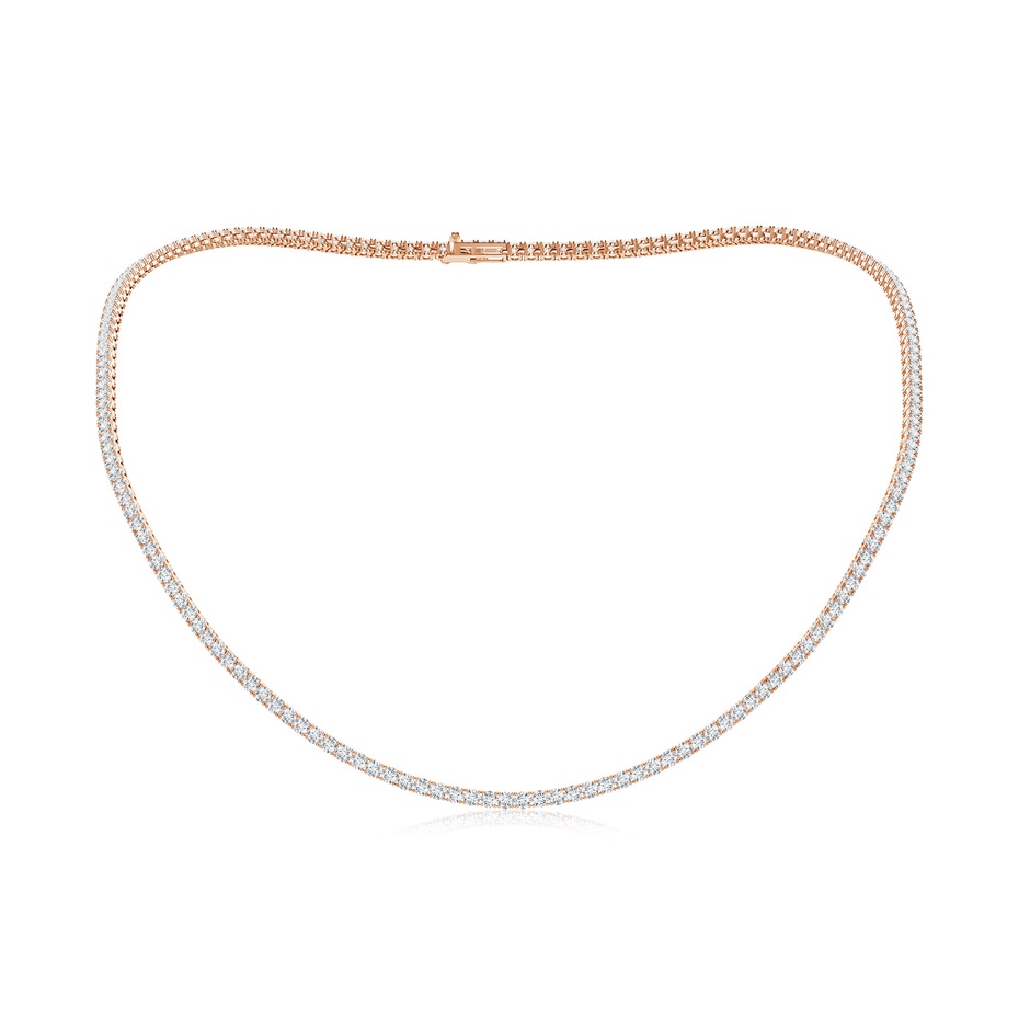 2.4mm GVS2 18" Prong-Set Diamond Tennis Necklace in Rose Gold 