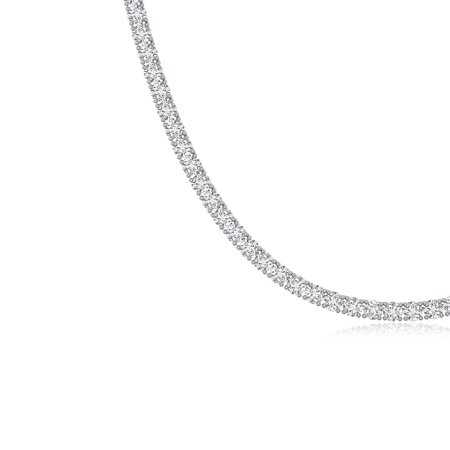 2.4mm HSI2 18" Prong-Set Diamond Tennis Necklace in White Gold - side 3