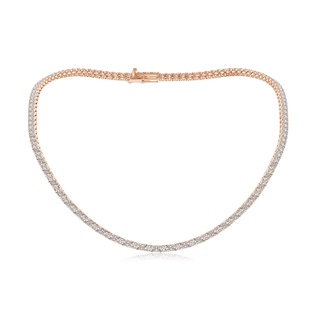 3.5mm IJI1I2 18" Prong-Set Diamond Tennis Necklace in Rose Gold