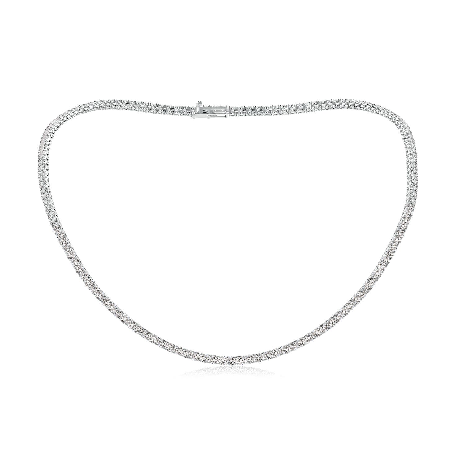 3mm IJI1I2 18" Prong-Set Diamond Tennis Necklace in White Gold