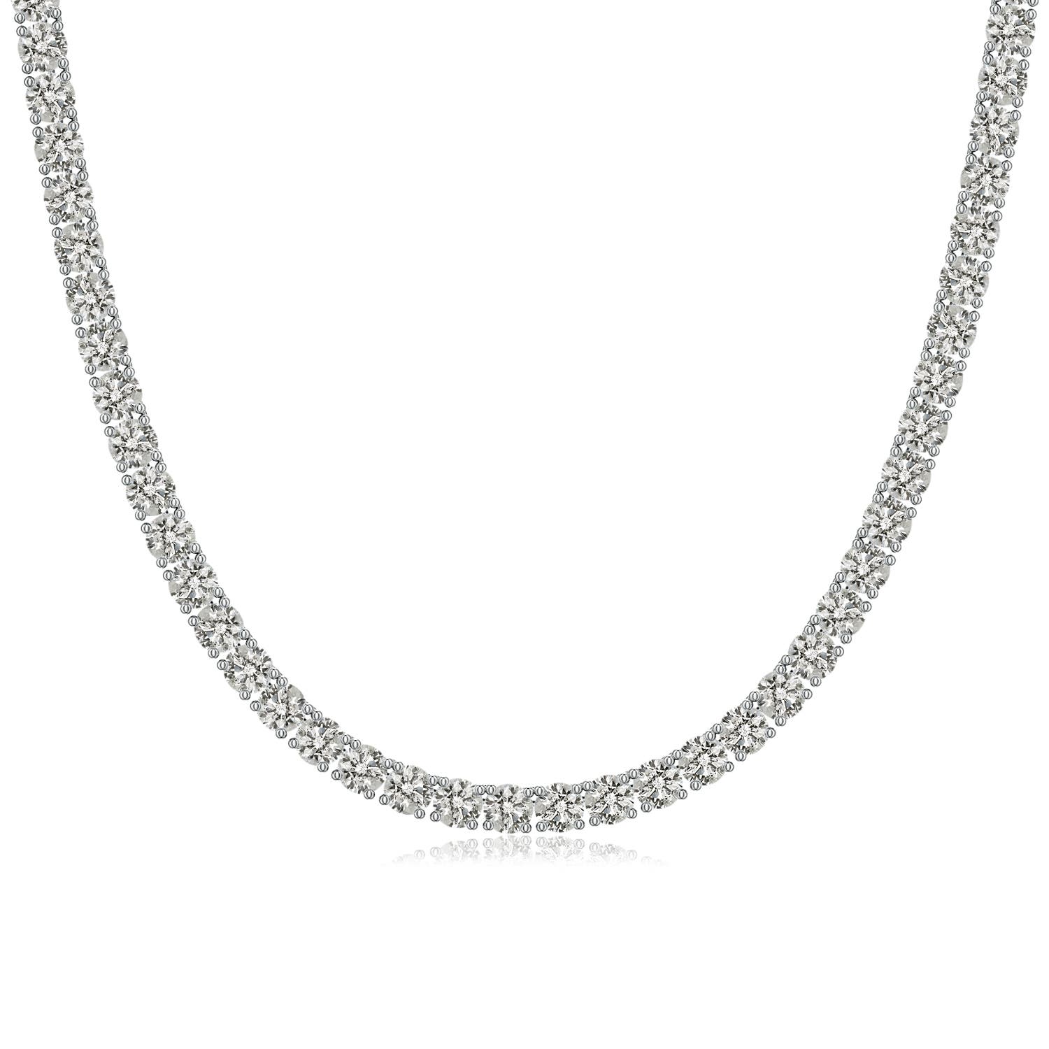 4mm KI3 18" Prong-Set Diamond Tennis Necklace in White Gold