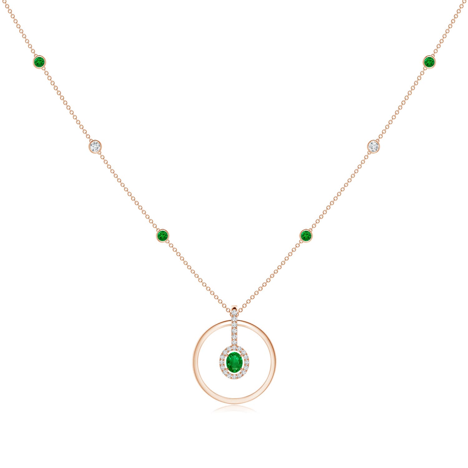 Premium - Lab-Grown Emerald / 0.88 CT / 14 KT Rose Gold