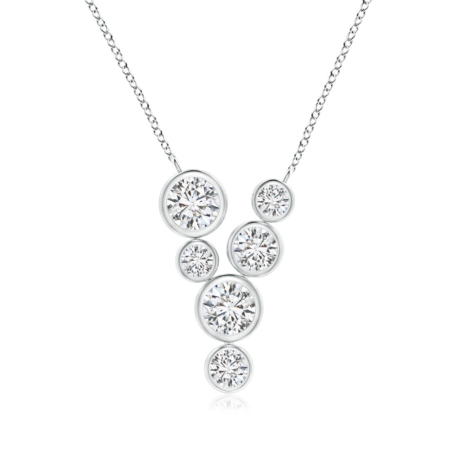 4.2mm HSI2 Bezel-Set Scattered Diamond Necklace in White Gold 