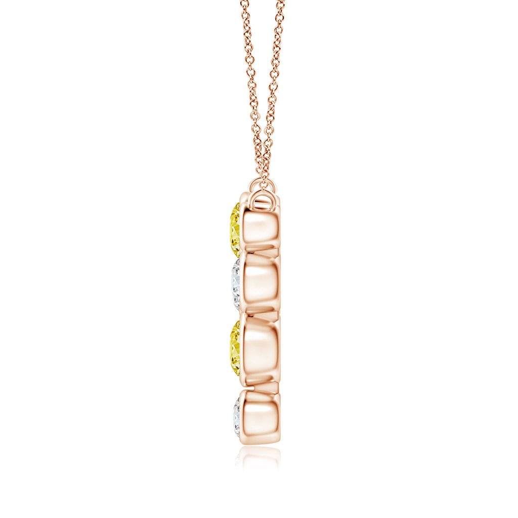 4.2mm AAAA Bezel-Set Scattered Fancy Intense Yellow Diamond Necklace in Rose Gold - side 199