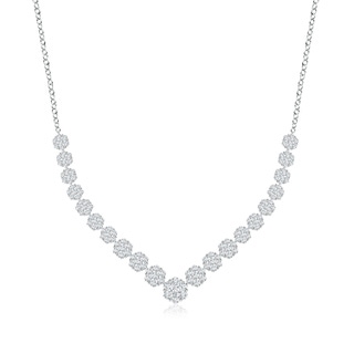 2.4mm GVS2 Pressure-Set Round Diamond Chevron Necklace in White Gold