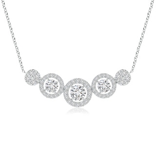 3.5mm HSI2 Round Diamond Halo Necklace in White Gold