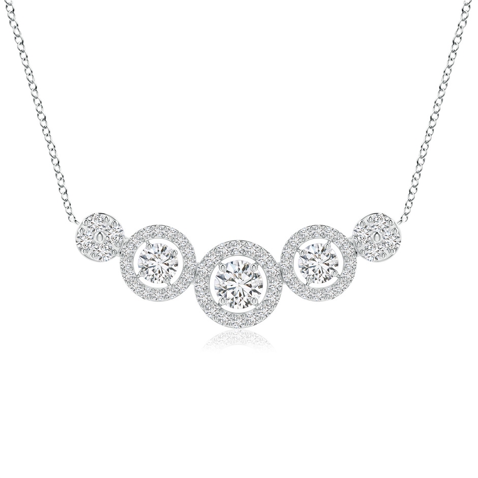 3.5mm HSI2 Round Diamond Halo Necklace in White Gold 