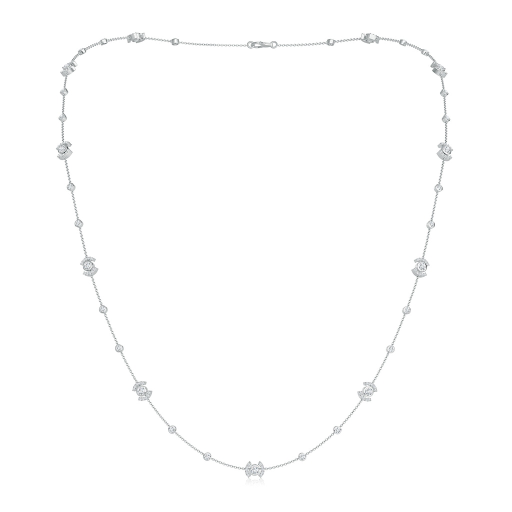 2.9mm GVS2 Bezel-Set Diamond Station Necklace in White Gold 