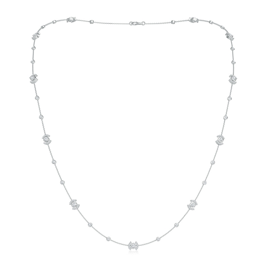 2.9mm GVS2 Bezel-Set Diamond Station Necklace in White Gold 