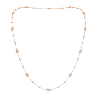 2.9mm IJI1I2 Bezel-Set Diamond Station Necklace in Rose Gold