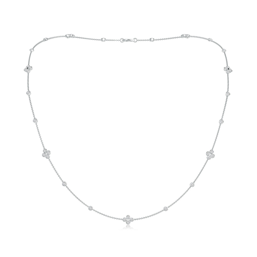 1.8mm HSI2 Bezel-Set Round Diamond Long Station Necklace in White Gold 