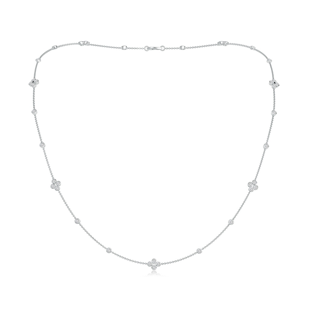 1.8mm HSI2 Bezel-Set Round Diamond Long Station Necklace in White Gold