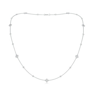 1.8mm HSI2 Bezel-Set Round Diamond Long Station Necklace in White Gold