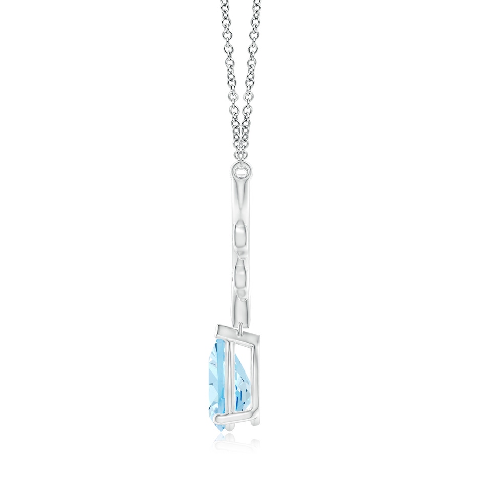 10x7mm AAA Pear-Shaped Aquamarine Necklace with Leaf Motifs in P950 Platinum side 199