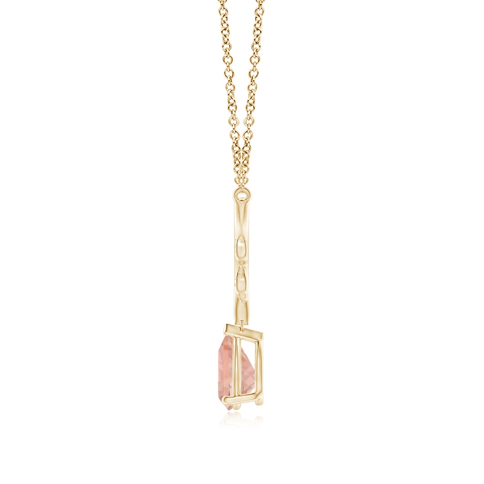8x6mm AAA Pear-Shaped Morganite Necklace with Leaf Motifs in 18K Yellow Gold side 199