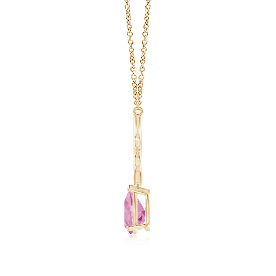 8x6mm A Pear-Shaped Pink Tourmaline Necklace with Leaf Motifs in Yellow Gold side 199