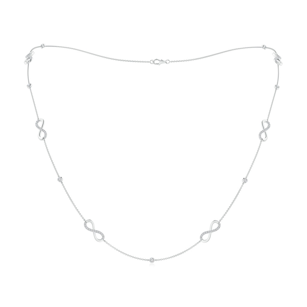 2.4mm HSI2 Bezel and Prong-Set Diamond Infinity Station Necklace in White Gold