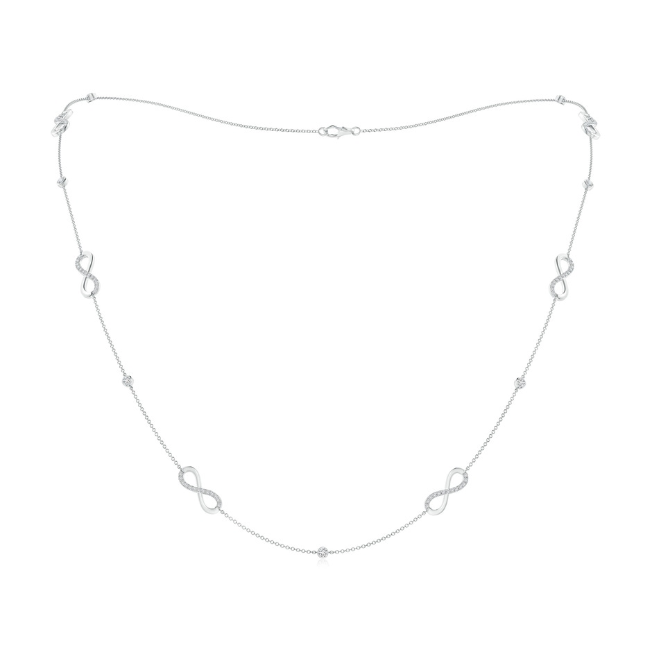 2.4mm HSI2 Bezel and Prong-Set Diamond Infinity Station Necklace in White Gold 