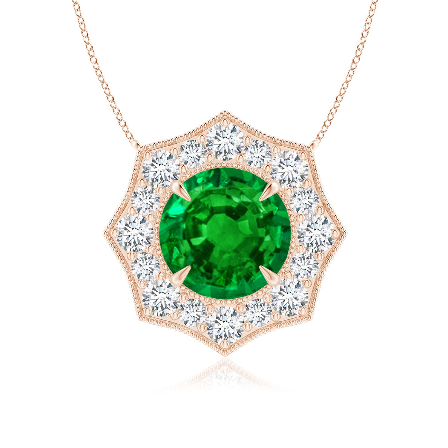 Premium - Lab-Grown Emerald / 0.96 CT / 14 KT Rose Gold