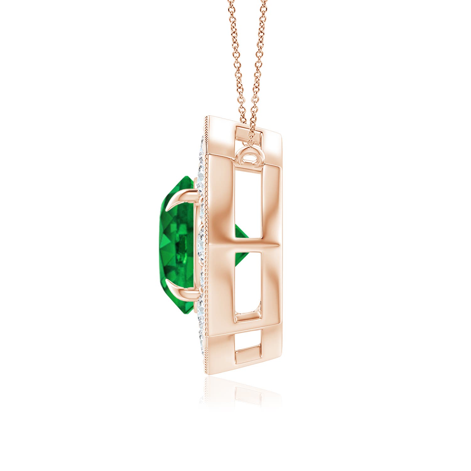 Premium - Lab-Grown Emerald / 0.96 CT / 14 KT Rose Gold