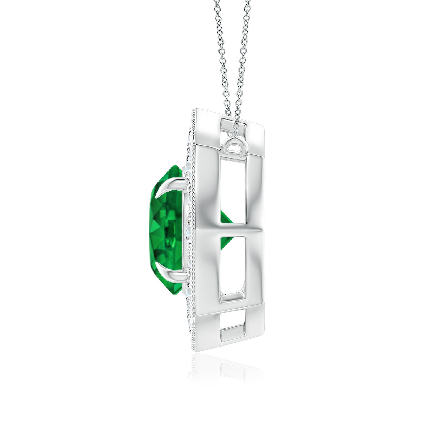 Premium - Lab-Grown Emerald / 0.96 CT / 14 KT White Gold