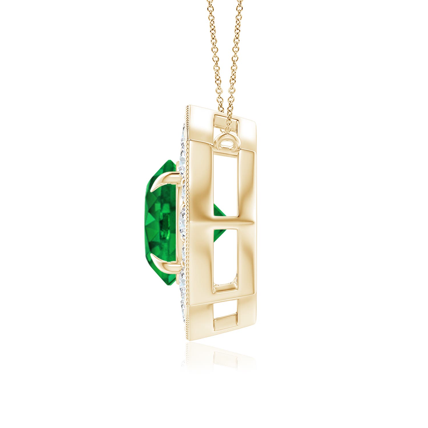 Premium - Lab-Grown Emerald / 0.96 CT / 14 KT Yellow Gold