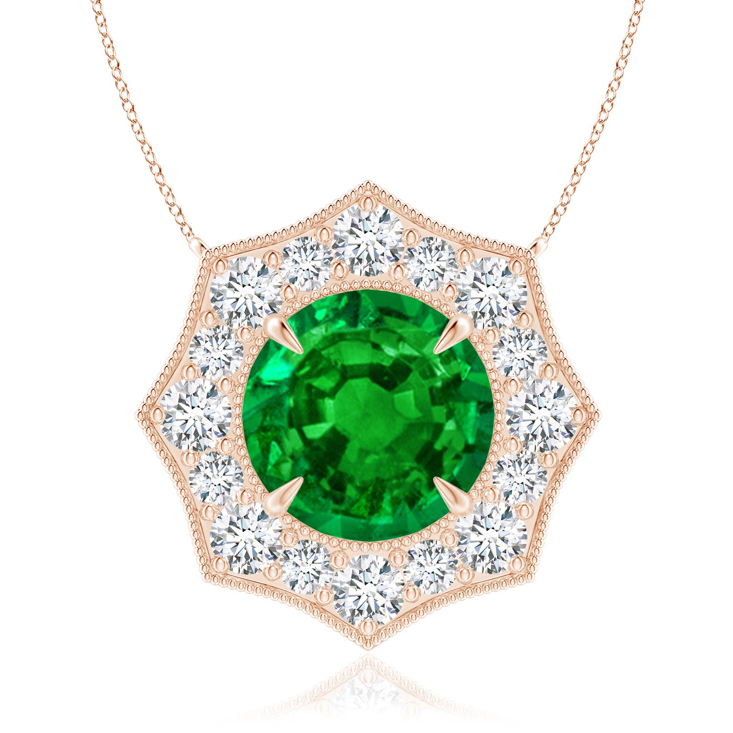 Premium - Lab-Grown Emerald / 1.53 CT / 14 KT Rose Gold