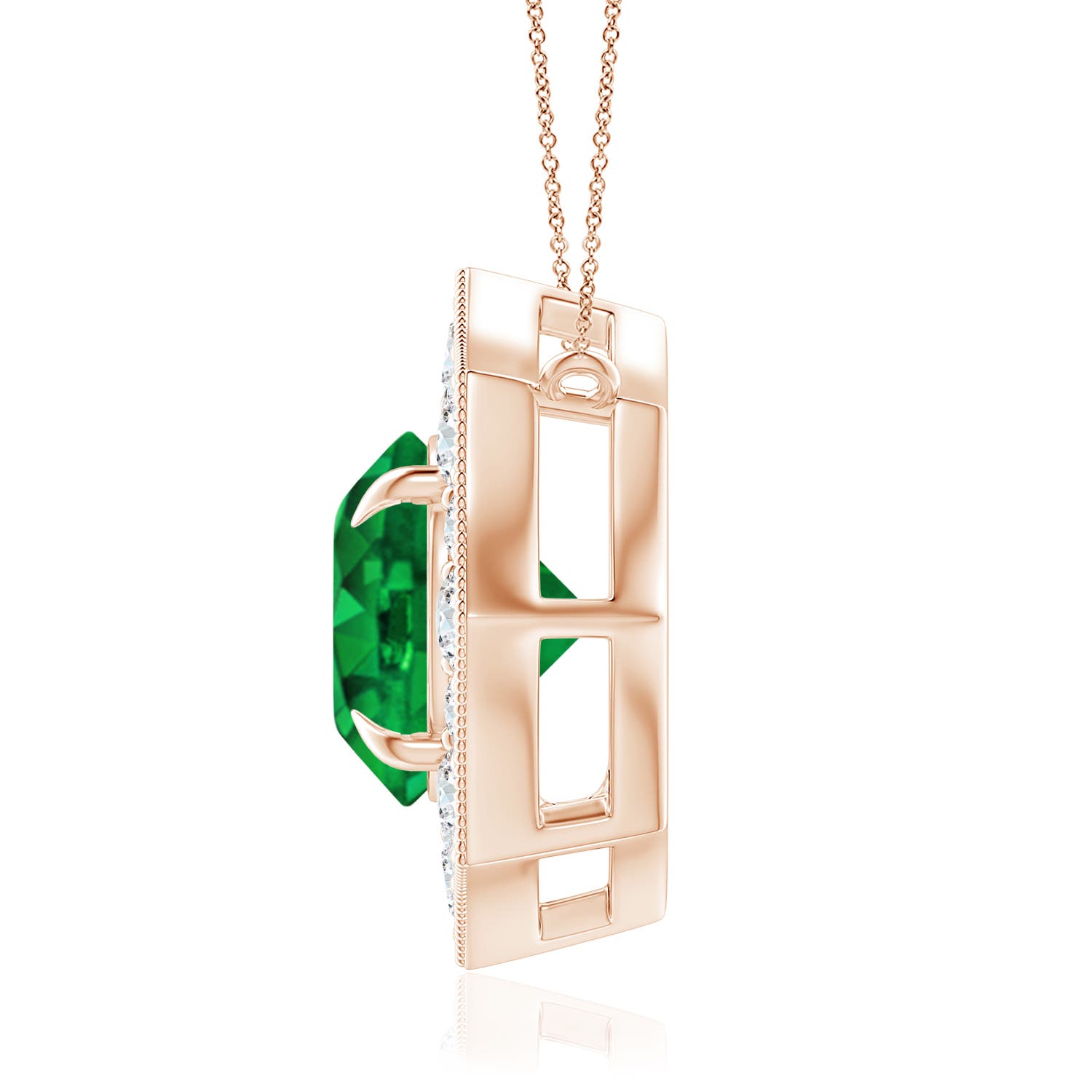 Premium - Lab-Grown Emerald / 1.53 CT / 14 KT Rose Gold