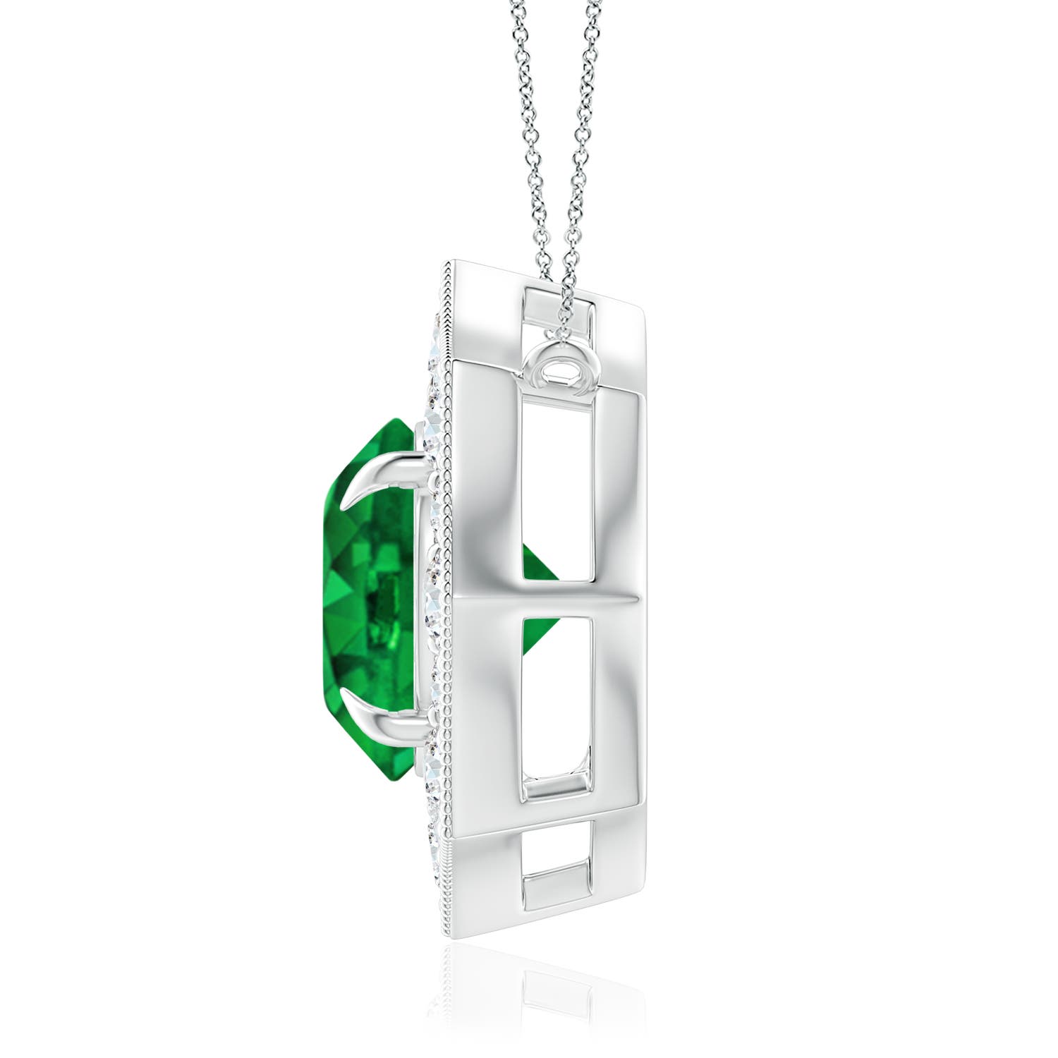 Premium - Lab-Grown Emerald / 1.53 CT / 14 KT White Gold