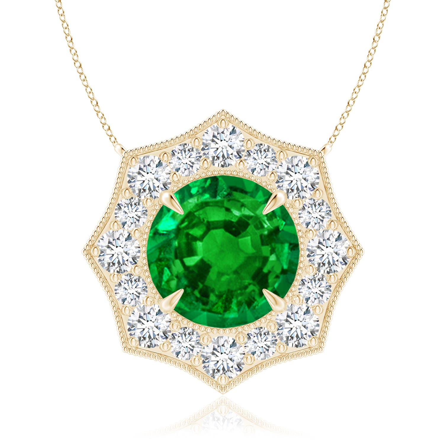 Premium - Lab-Grown Emerald / 1.53 CT / 14 KT Yellow Gold