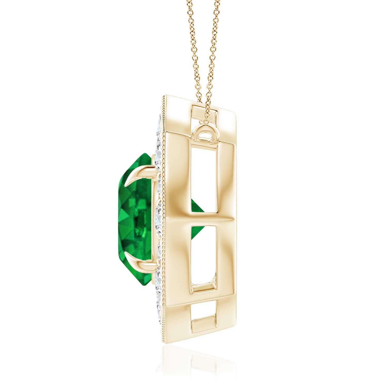 Premium - Lab-Grown Emerald / 1.53 CT / 14 KT Yellow Gold