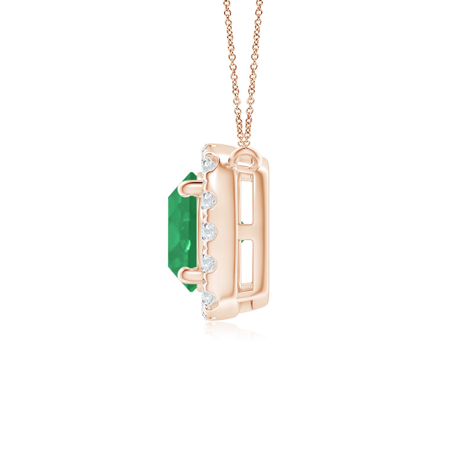 A - Emerald / 0.58 CT / 14 KT Rose Gold