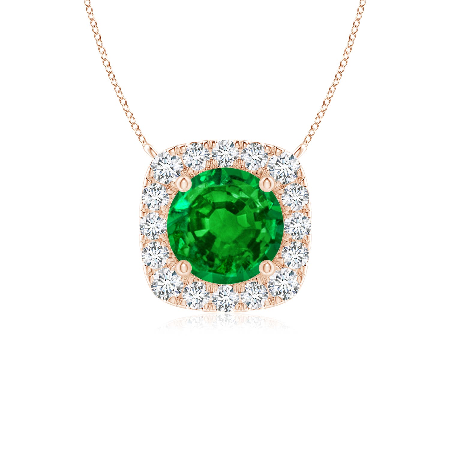 AAAA - Emerald / 0.58 CT / 14 KT Rose Gold