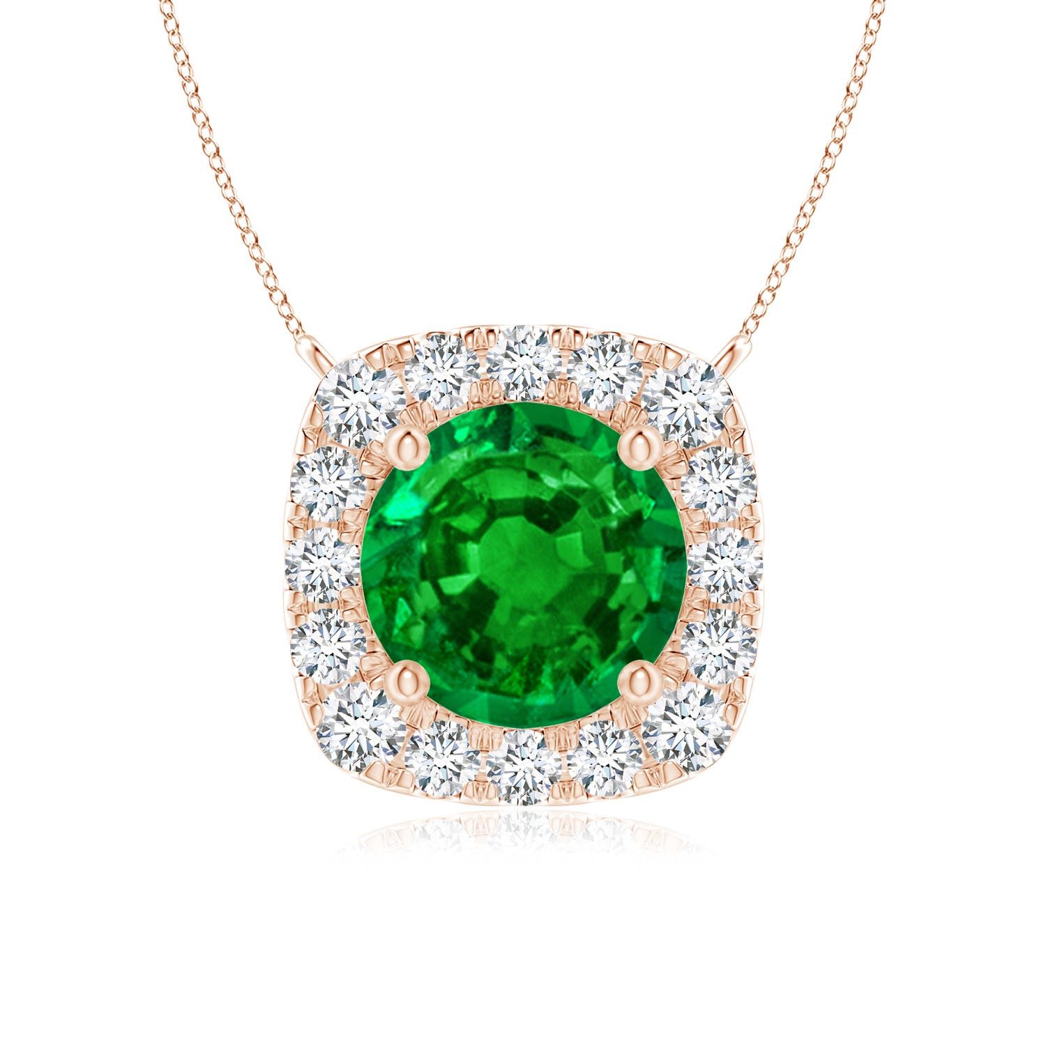 AAAA - Emerald / 0.94 CT / 14 KT Rose Gold