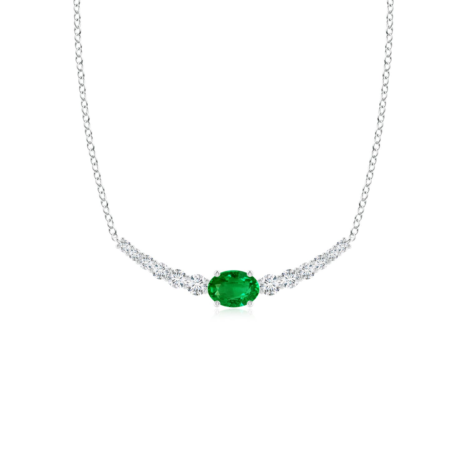 Premium - Lab-Grown Emerald / 0.78 CT / 14 KT White Gold