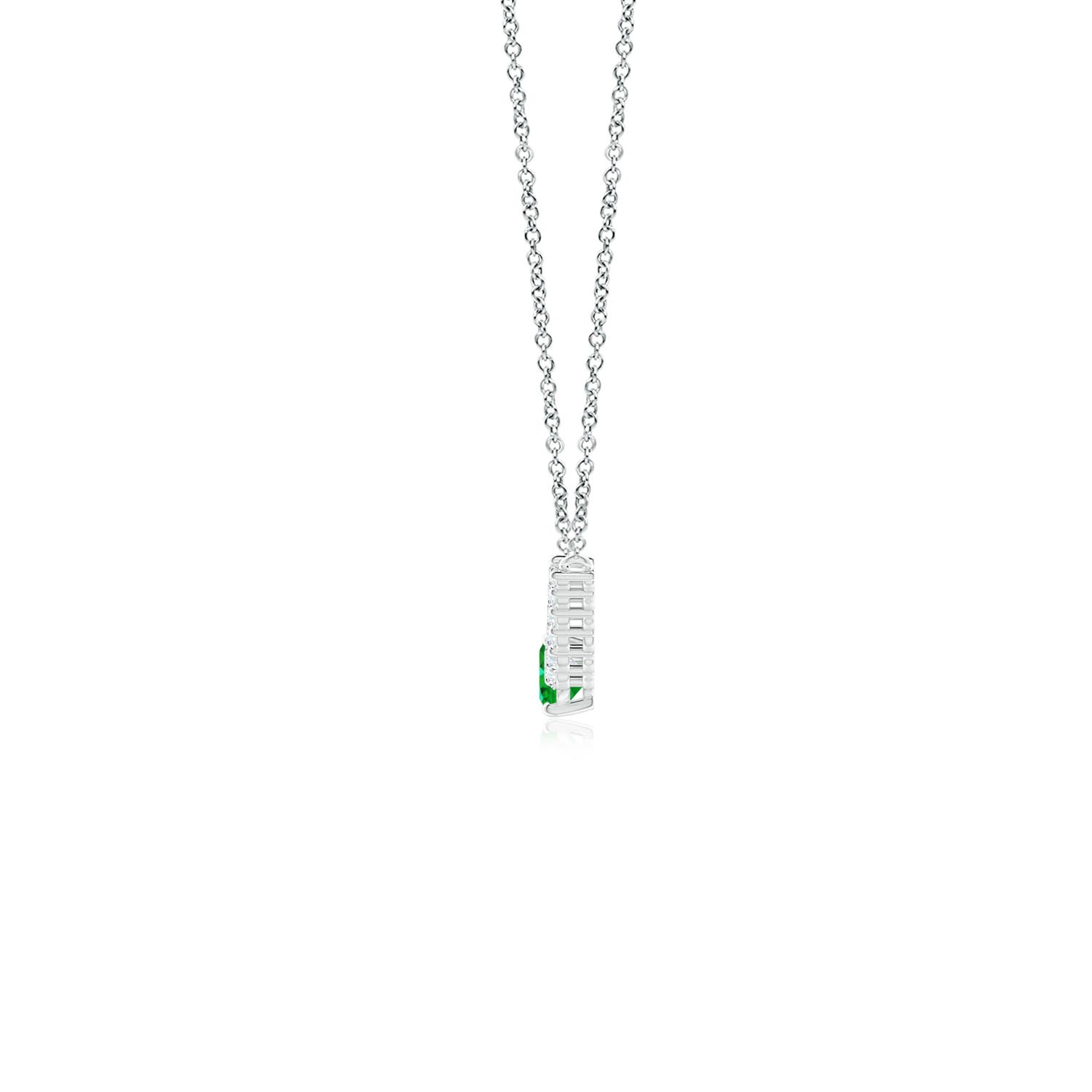 Premium - Lab-Grown Emerald / 0.78 CT / 14 KT White Gold