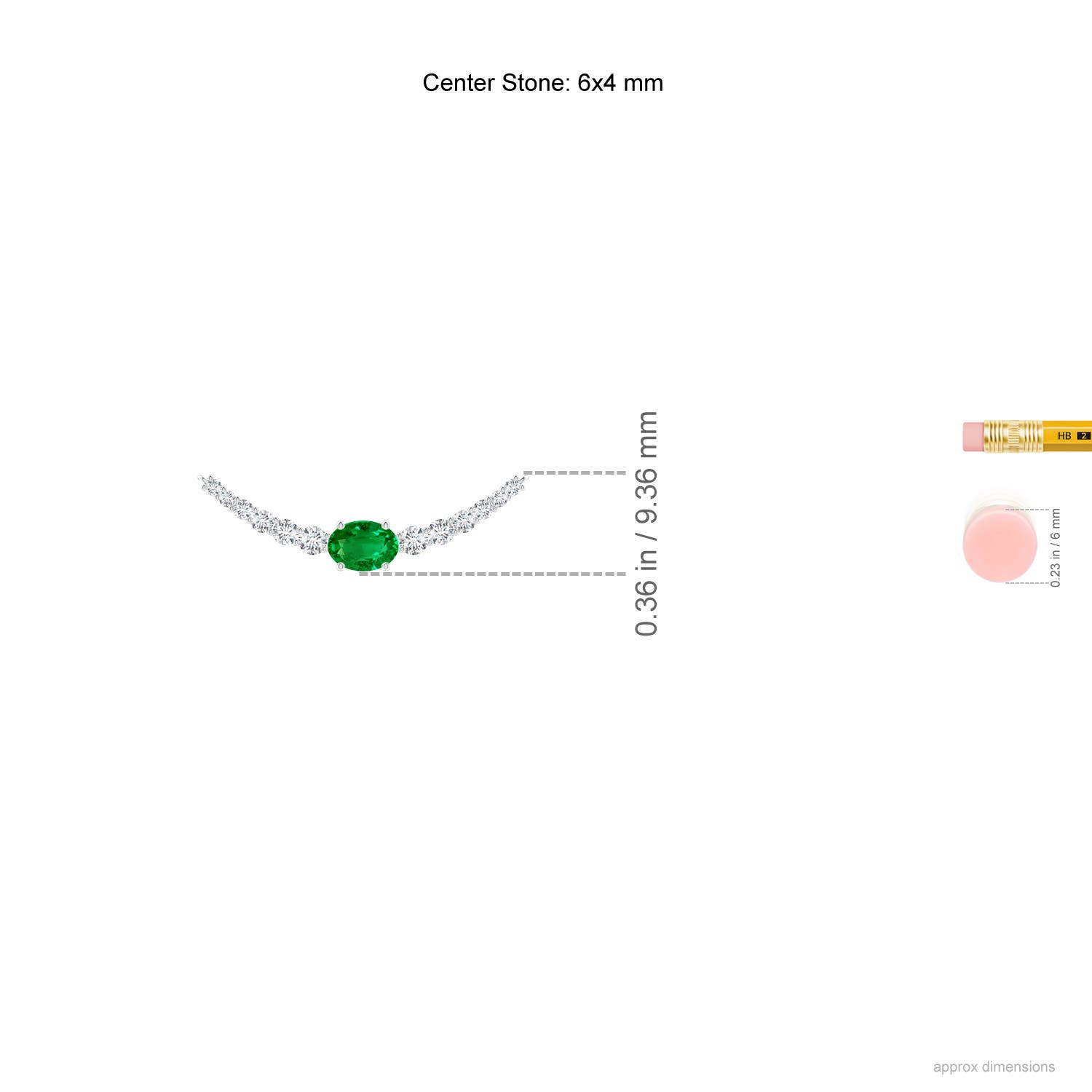 Premium - Lab-Grown Emerald / 0.78 CT / 14 KT White Gold