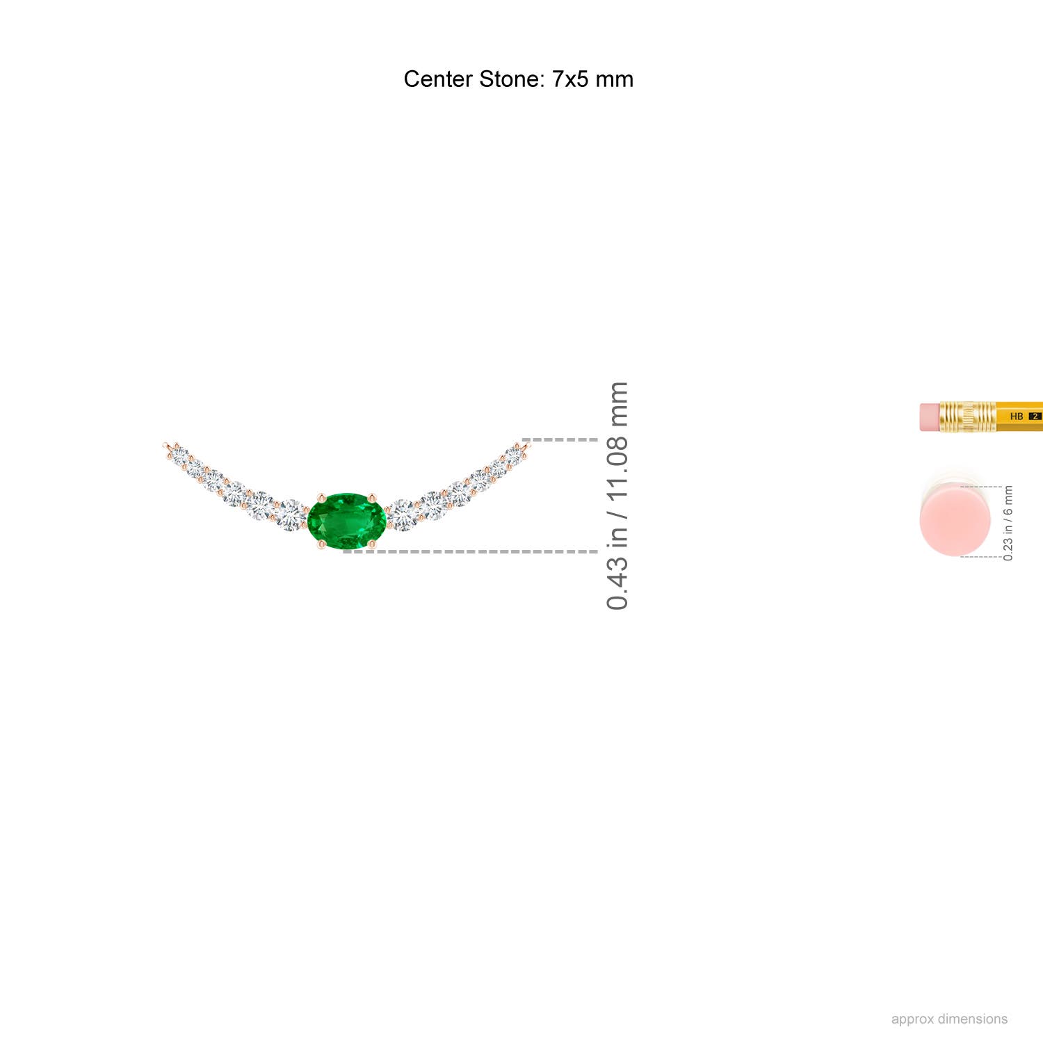 Premium - Lab-Grown Emerald / 1.25 CT / 14 KT Rose Gold