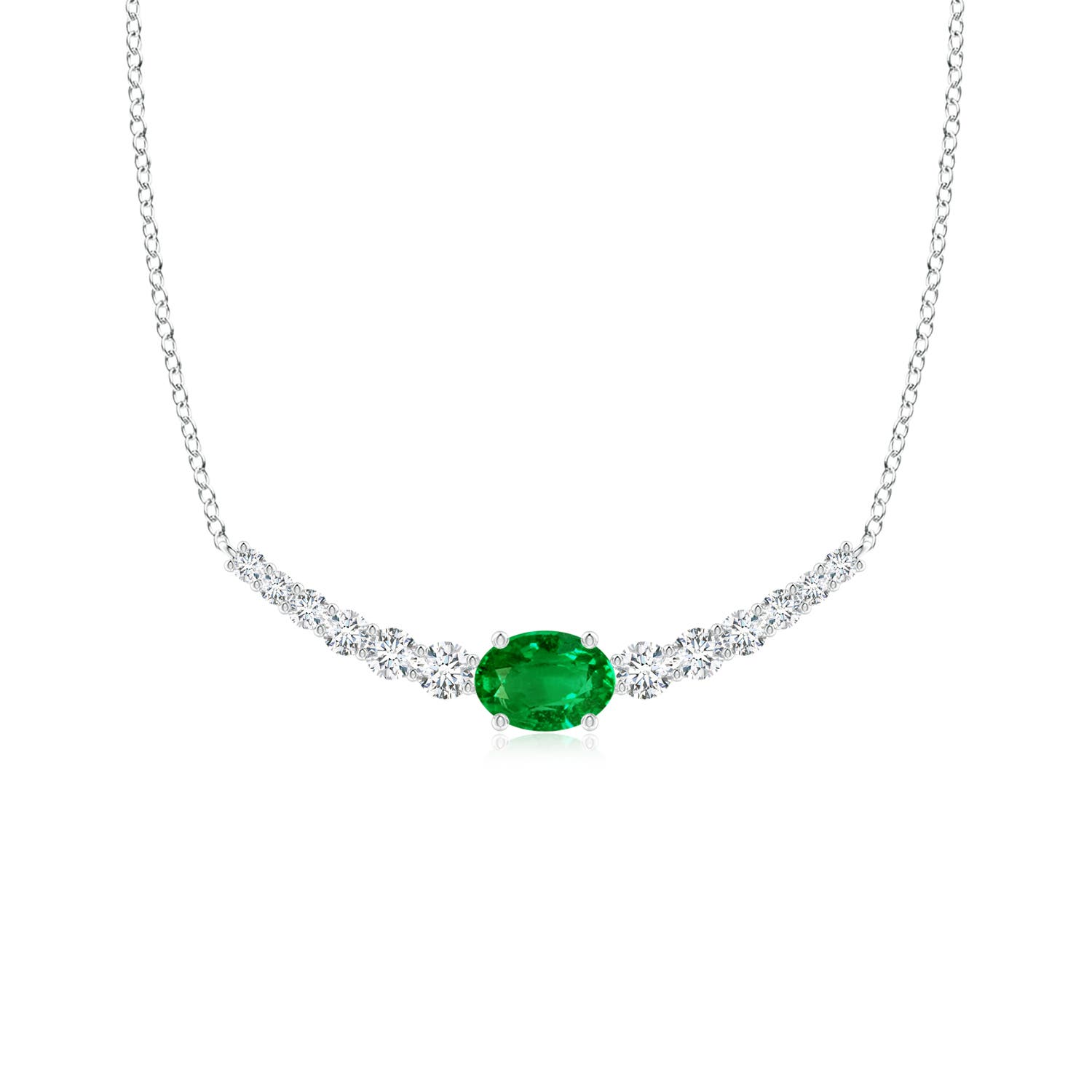 Premium - Lab-Grown Emerald / 1.25 CT / 14 KT White Gold