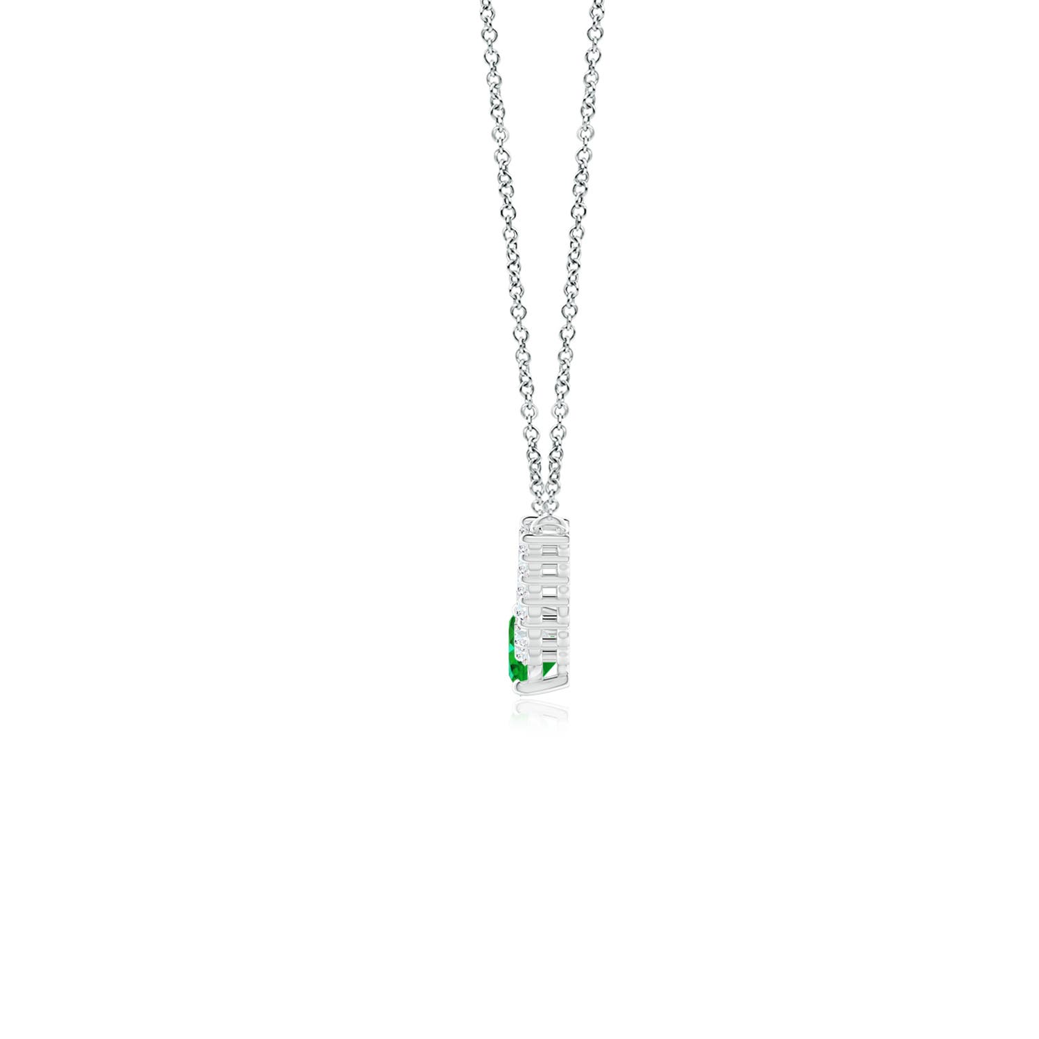 Premium - Lab-Grown Emerald / 1.25 CT / 14 KT White Gold